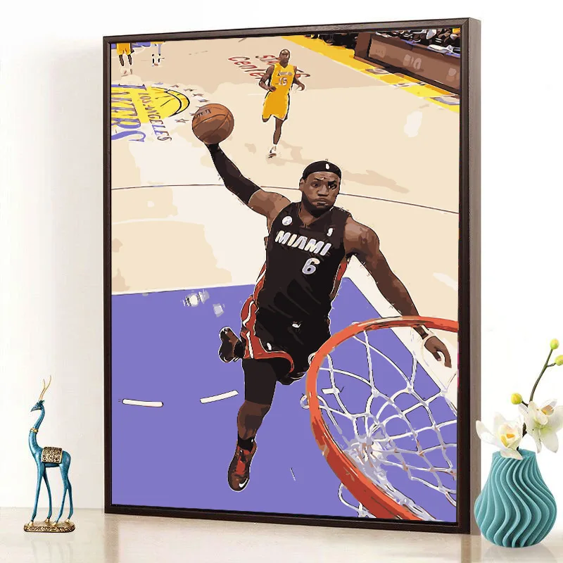 

Diy баскетбольная звезда № 6 Джеймс раскраска картина живопись номер пара Слэм Dunk аниме декоративные игрушки для рисования взрослые рождест...