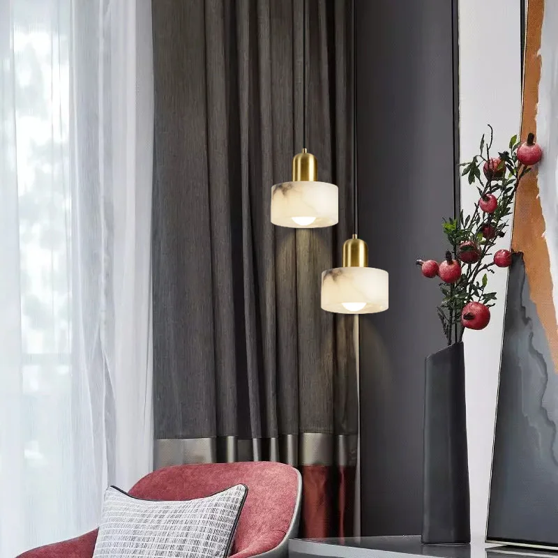 

Light luxury bedroom bedside lamp modern new Chinese simple marble chandeliers creative personality restaurant bar table lamp