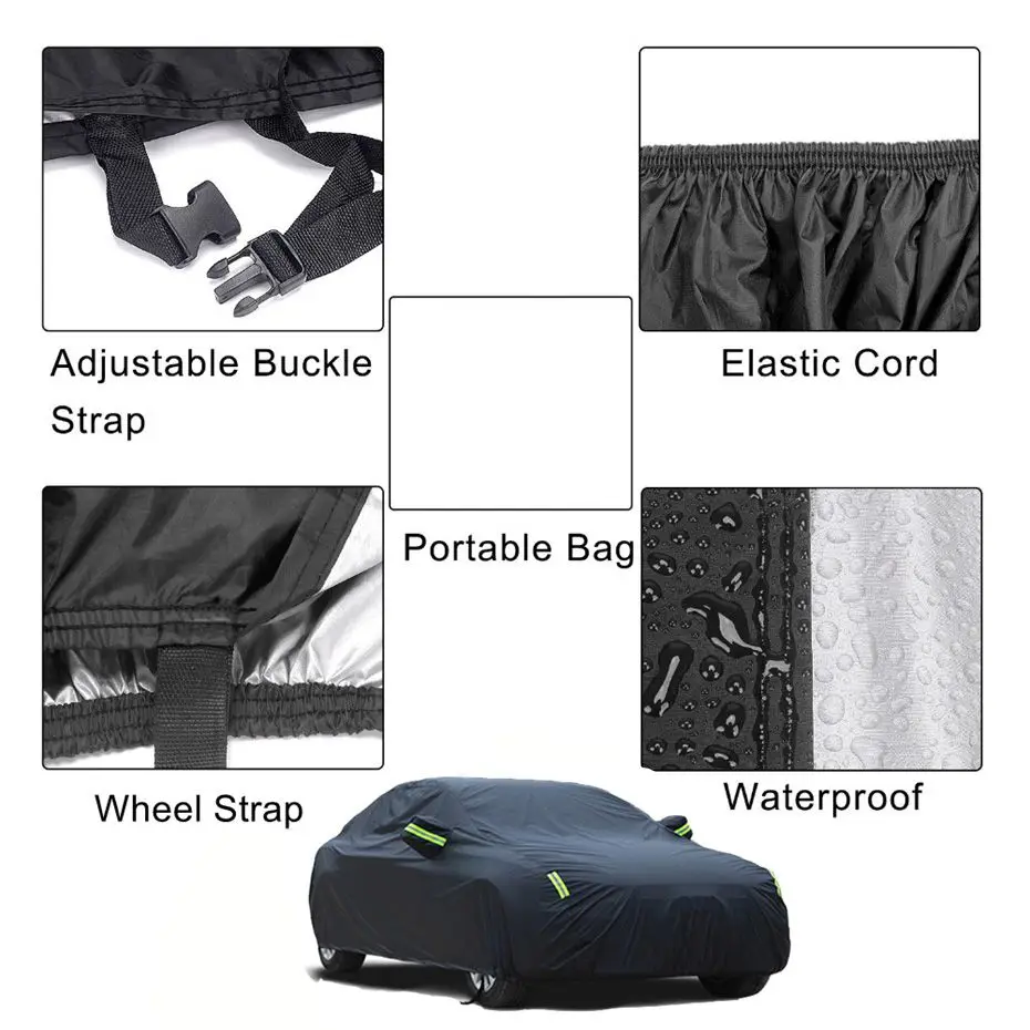 Универсальные черные чехлы для автомобиля защита от УФ лучей снега пыли седанов