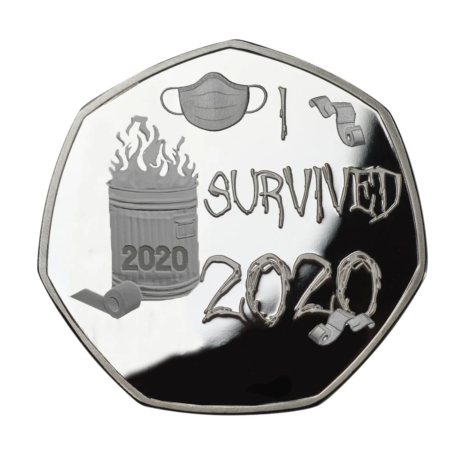 

Pattern Mask Toilet Paper Gold & Silver 2021 Survivors Commemorative Coin Double-sided Accessories Commemorative Coin Collect
