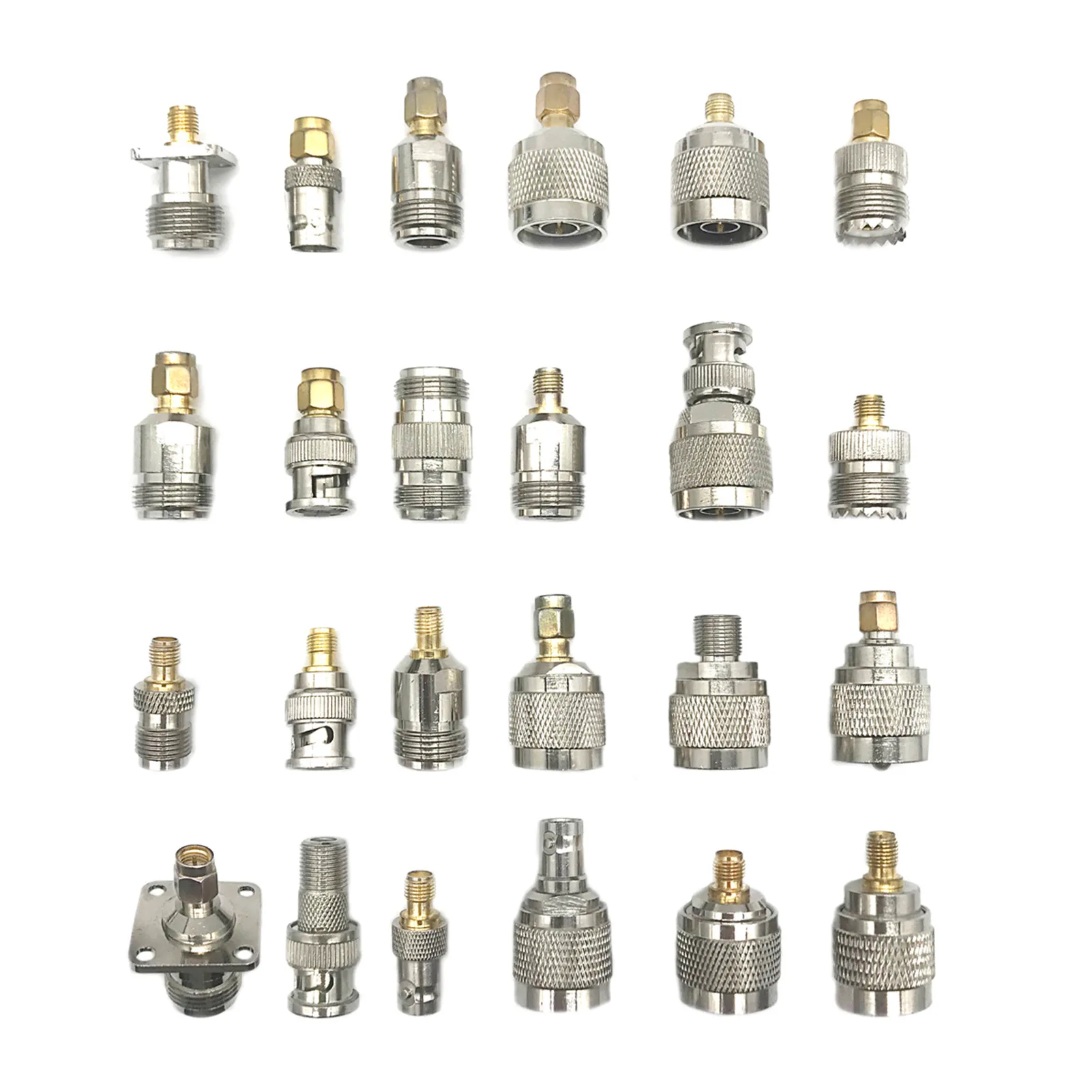 

24PCS Mini UHF RF Adapter Kits To SMA/BNC/SMA/TNC Connector Tool Set Widely Used For Antennas Suitable For Many Projects