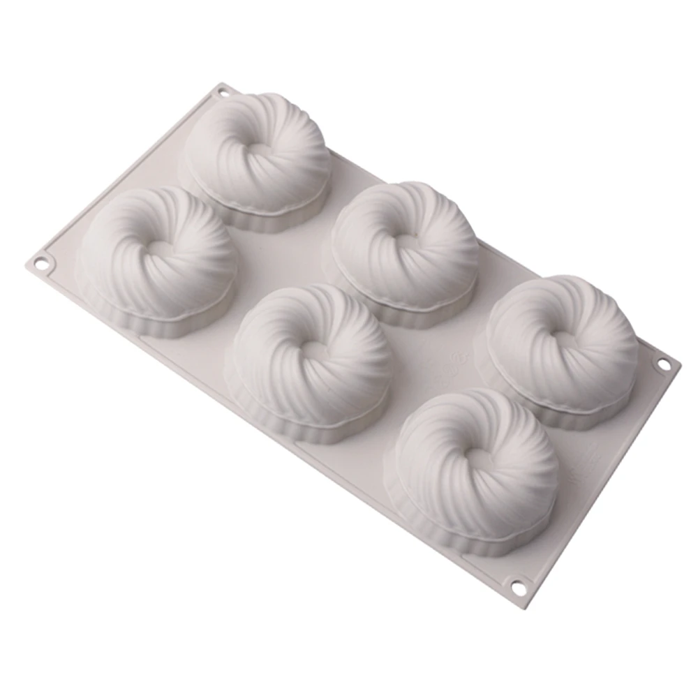 6 cavity вихревой силиконовые формы для выпечки муссов и десертов силиконовый 3D