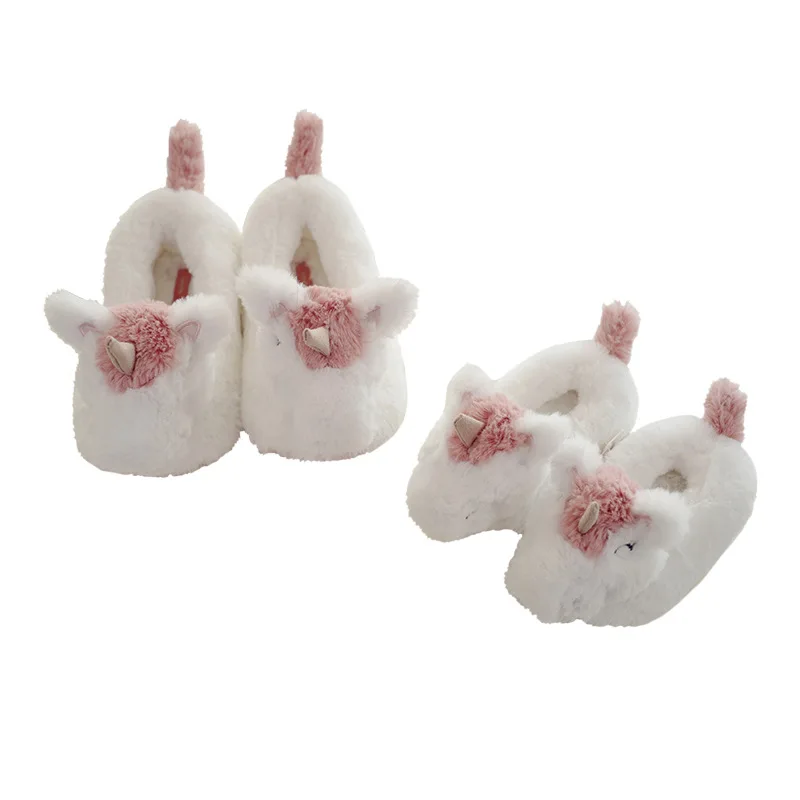 Тапочки детские зимние с кроличьим мехом и мультяшным рисунком|Тапочки| |