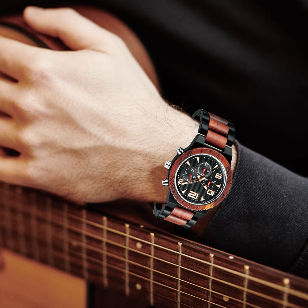 Часы наручные мужские кварцевые с хронографом классические ручной работы из