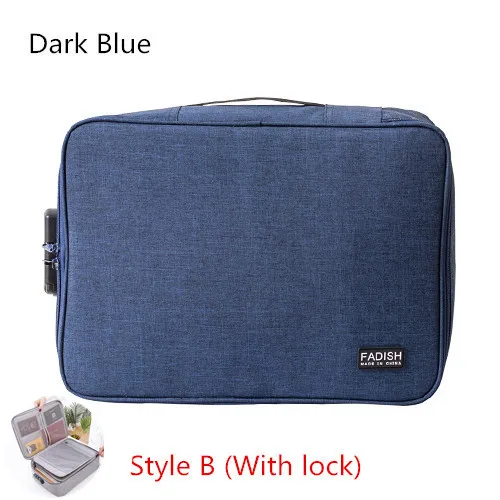B-Navy Blue Mihawk большая Вместительная дорожная Сумка для документов, паспорта, ID, кредитных карт, кошелек, держатель для наличных денег, органайзер, чехол, коробка с кодовым чехлом, принадлежности - Цвет: B-Navy Blue
