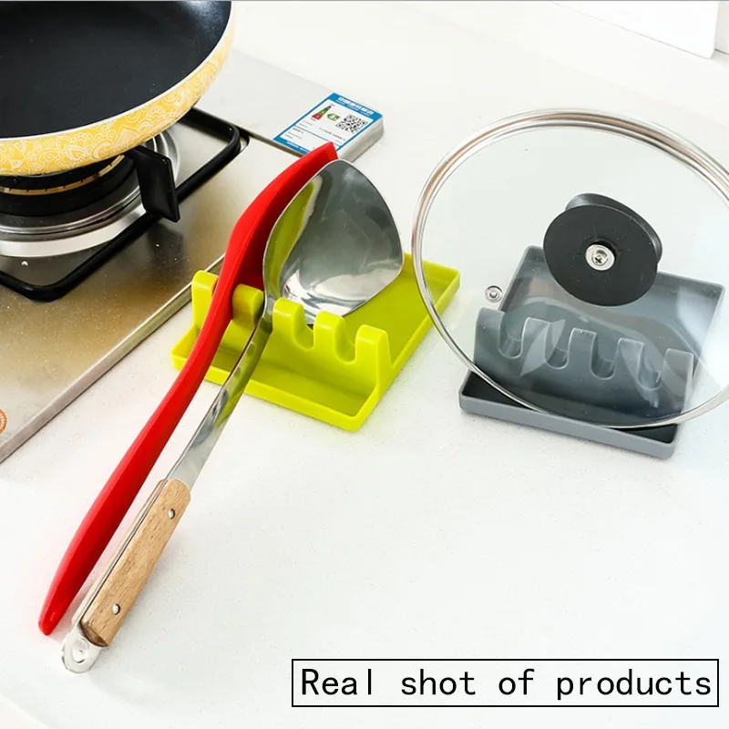 

Kitchen Utensil Plastic Spoon Holder Pot Lid Spatula Chopsticks Holder Spoon Rest Heat Resistant Kitchen Rack Organizer Non-slip