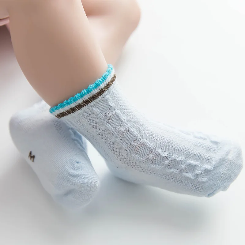 

1 Pair/lot Lytwtw's Cotton Striped Baby Girls Kids Socks Children Boys Mesh Ultra-thin Breathable Summer Newborn Gift