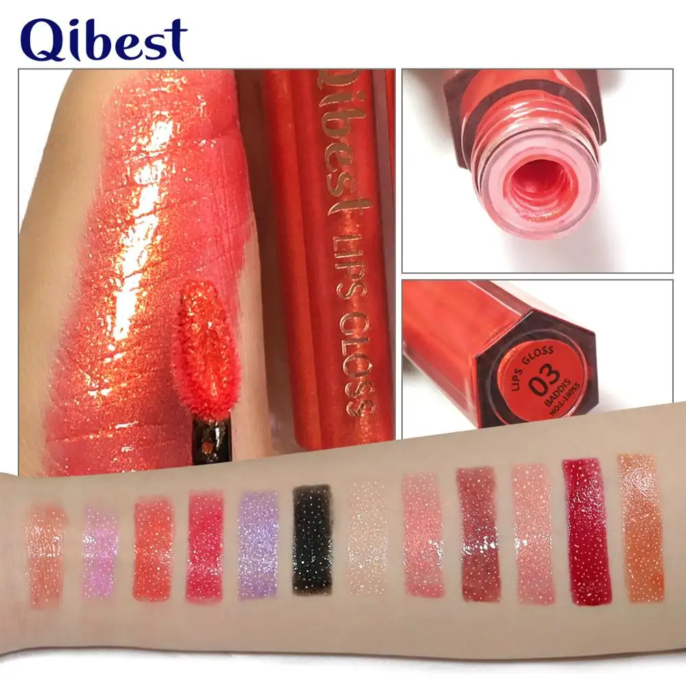 12 Color Diamond Moisturizer Glitter Lipgloss Tint Cosmetics Nutritious Shimmer Liquid Lipstick Lip Gloss Black Makeup maquiagem |