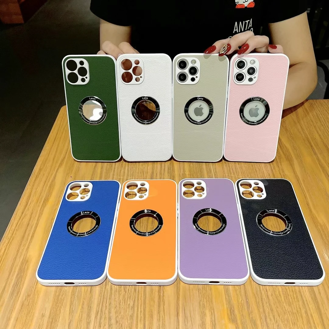 Роскошный кожаный прозрачный стеклянный полый чехол для Iphone 12 Pro X Xr 11 защитный
