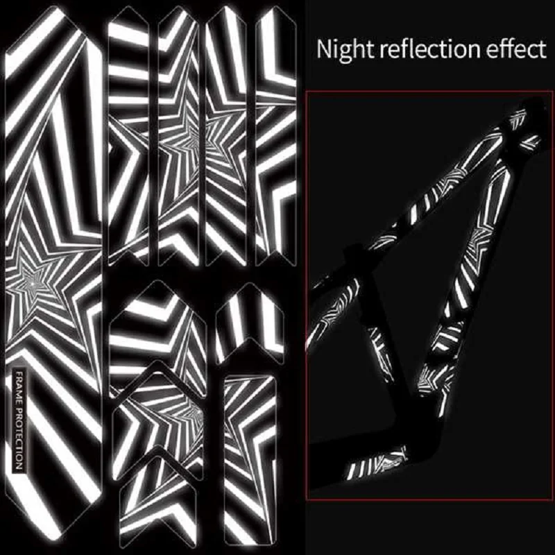 3D защитные наклейки на раму велосипеда светоотражающие для износостойкие