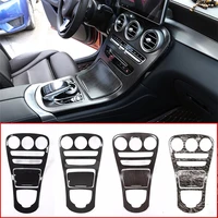 car central control gear shift panel covers frame interior trim sticker for mercedes benz c glc class w205 x235 auto accessories