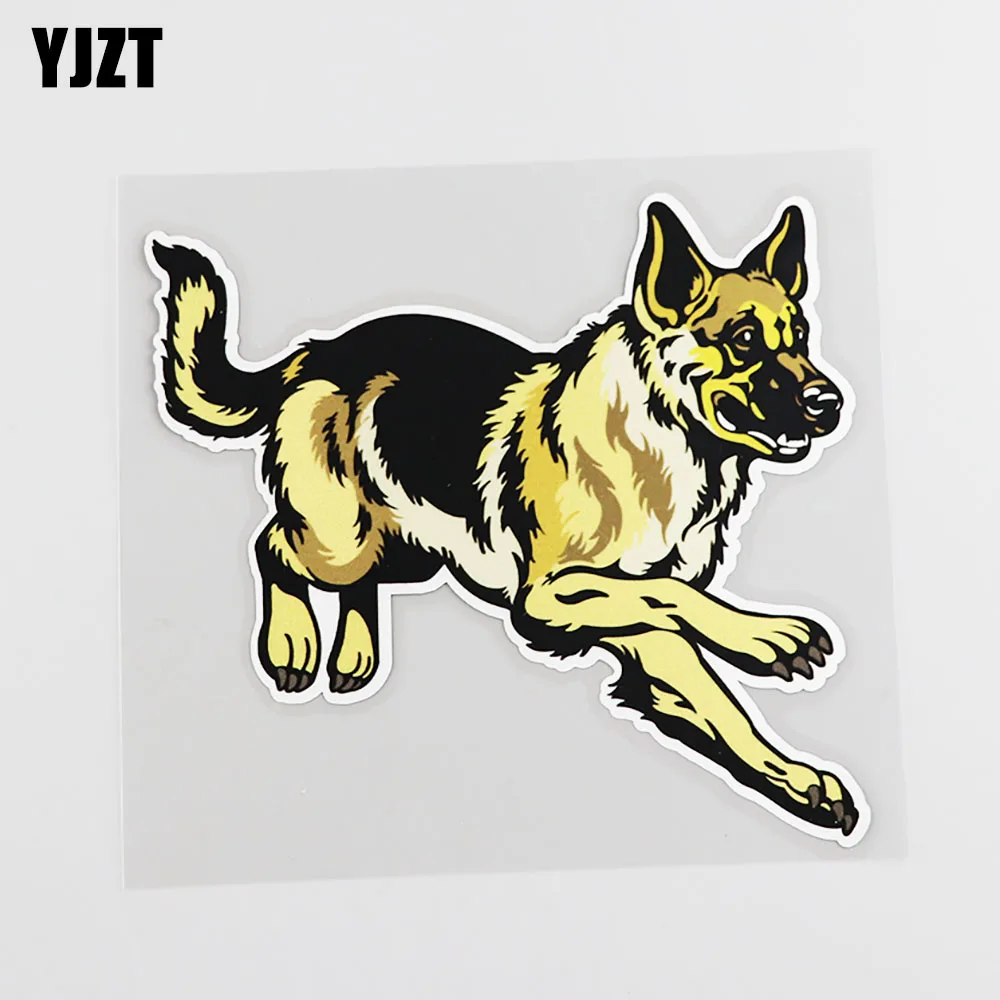 

YJZT 14.3CM*13.3CM Cartoon Pet Wolf Dog Animals Sticker PVC Car Sticker 12A-0124