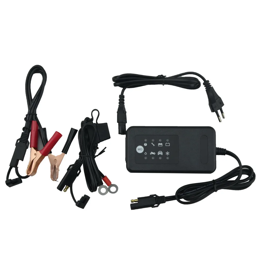 12V умное зарядное устройство для аккумуляторов с импульсное зарядное устройство функцию ремонта, 12V мотоциклов Автомобильное зарядное устройство с кабелем для SAE соединительные кабели