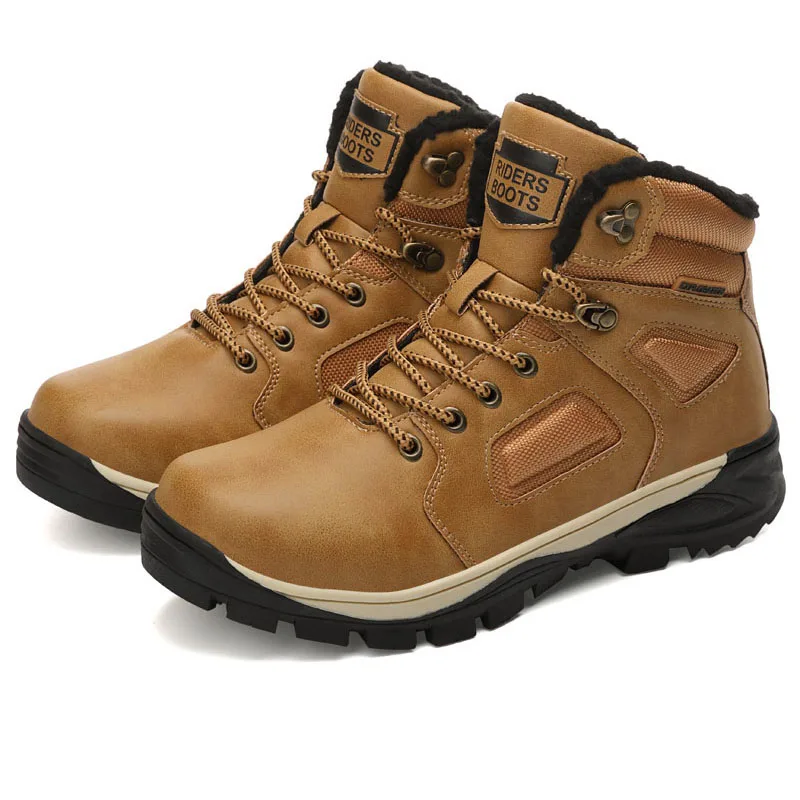 Men Snow Boots Plus Size 46 Winter Fur Warm Shoes Autumn Ourdoor Non-slip Sneakers Waterproof Male Cotton | Обувь