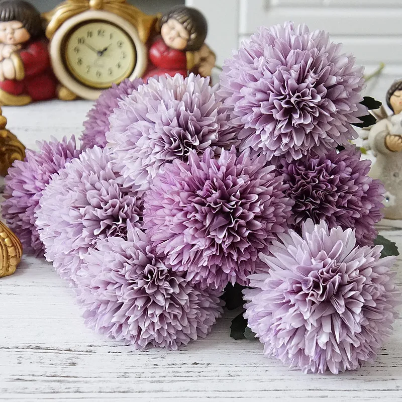 Искусственный шелк Одуванчик Бал цветок ветка дом Свадьба Декоративные