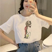 graphic tees tops cute cat printing tshirts women funny t shirt white tops casual short camisetas mujer_t shirt