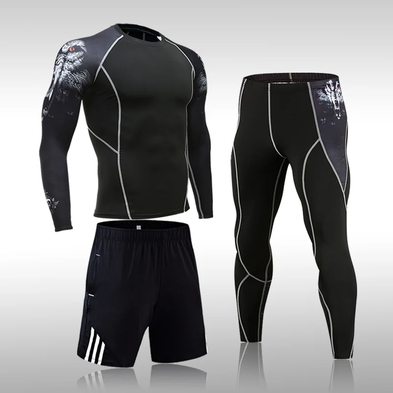 

Underwear Set Men's Tracksuit Gym Fitness Compression Sports Suit Clothes Running Jogging Sport Wear Exercise Workout Tights