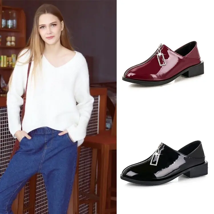Осенне зимний стиль Женская мода девушки женщины Повседневное лакированные