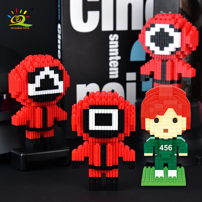 HUIQIBAO город кальмар фильм окружающий герой модель микро строительный блок тюрьма