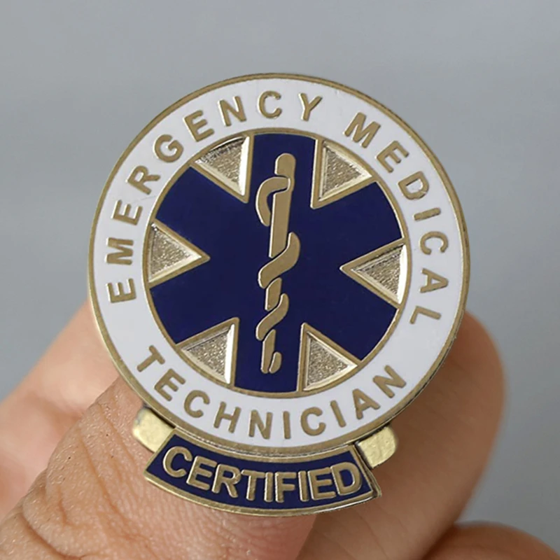 Forge EMT Star of Life Certified Brooch Pins Enamel Metal Badges Lapel Pin Brooches Jackets Jeans Fashion Jewelry Accessories | Украшения и