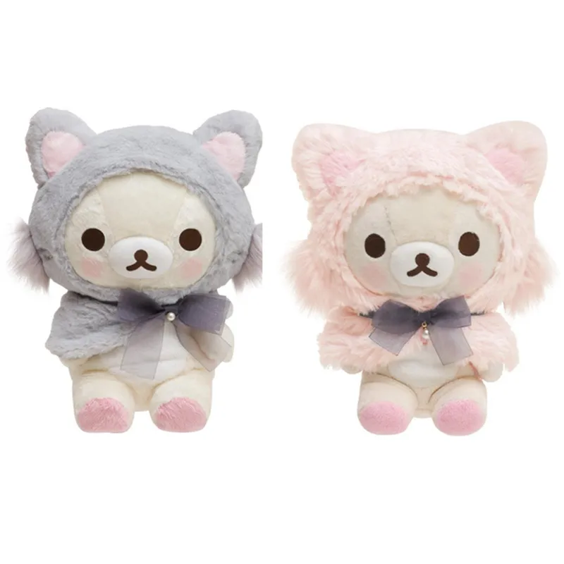 Rilakkuma Korilakkuma Bear Wear Cat Hat Plush Toy Cute Stuffed Animals Soft Toy Boys Girls Kids Toys for Children Christmas Gift