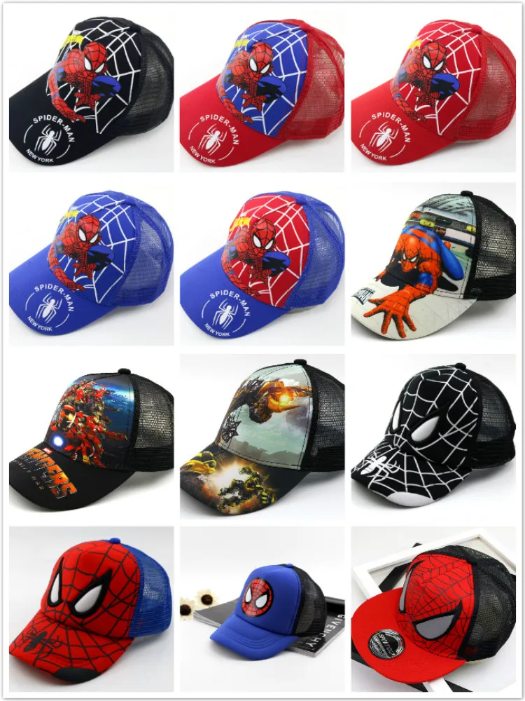 

Summer Mesh Children's Baseball Cap Cartoon Spiderman Kids Sun Hat Baby Boys Girls Hip Hop Cotton Adjustable Snapback Caps Gifts