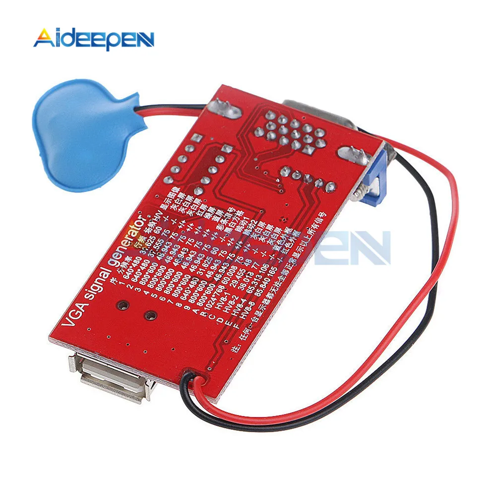 Генератор сигналов VGA тестер с ЖК-дисплеем 15 на выходе USB батарея Двойной источник