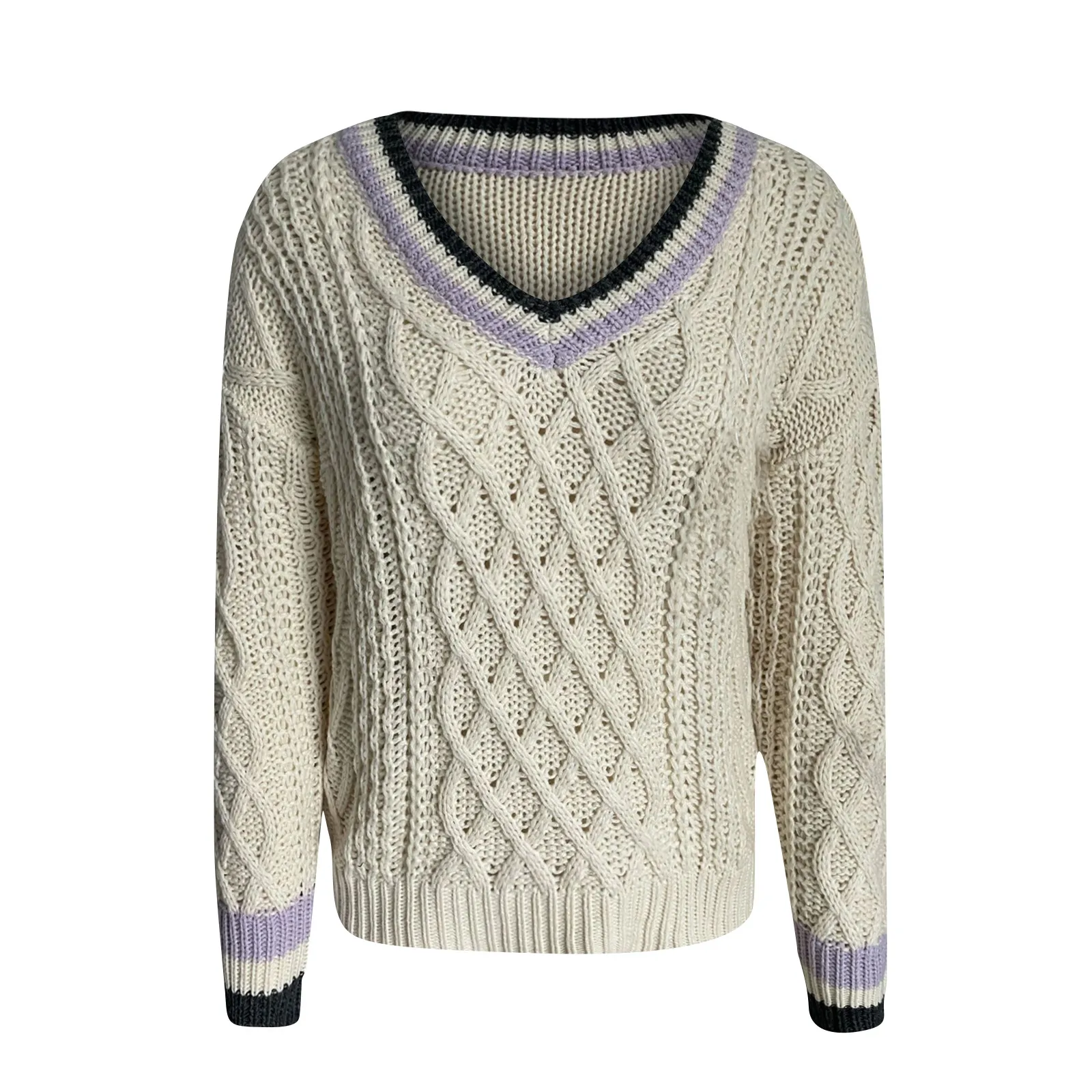 

Женский Осенний Повседневный теплый пуловер, топы, модные женские однотонные вязаные топы с V-образным вырезом и длинными рукавами