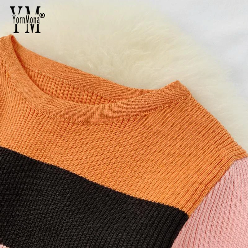 Jornmona 2019 модное эластичное женское платье в полоску с длинным рукавом осеннее