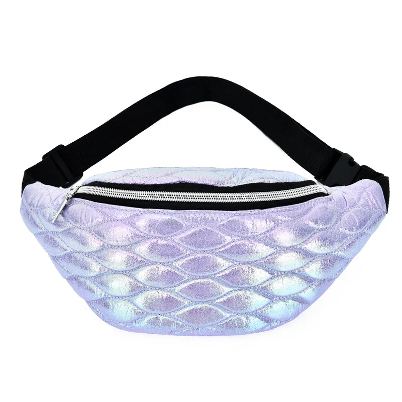 

Print PU Leather Waist Bags Women Colorful Fanny Pack Female Hip Belt Bag Waist Packs Laser Chest Phone Pouch Dropshipping