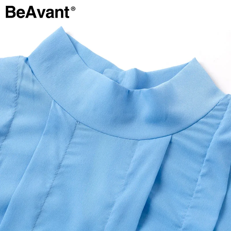 BeAvant элегантные офисные блузки топы женские весна-лето с высоким воротом модные