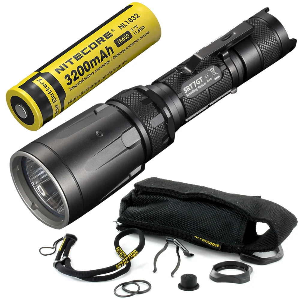 NITECORE 5 цветов RGB+ УФ-светильник SRT7GT+ аккумуляторная батарея CREE XP-L HI V3 1000LM смарт-кольцо Водонепроницаемый флэш-светильник поисково-спасательный фонарь - Испускаемый цвет: 3200mAh NL1832