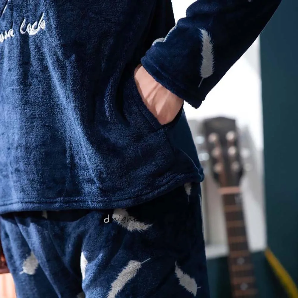 Модель 4XL Мужская зимняя Фланелевая пижама теплые брюки одежда для сна домашний