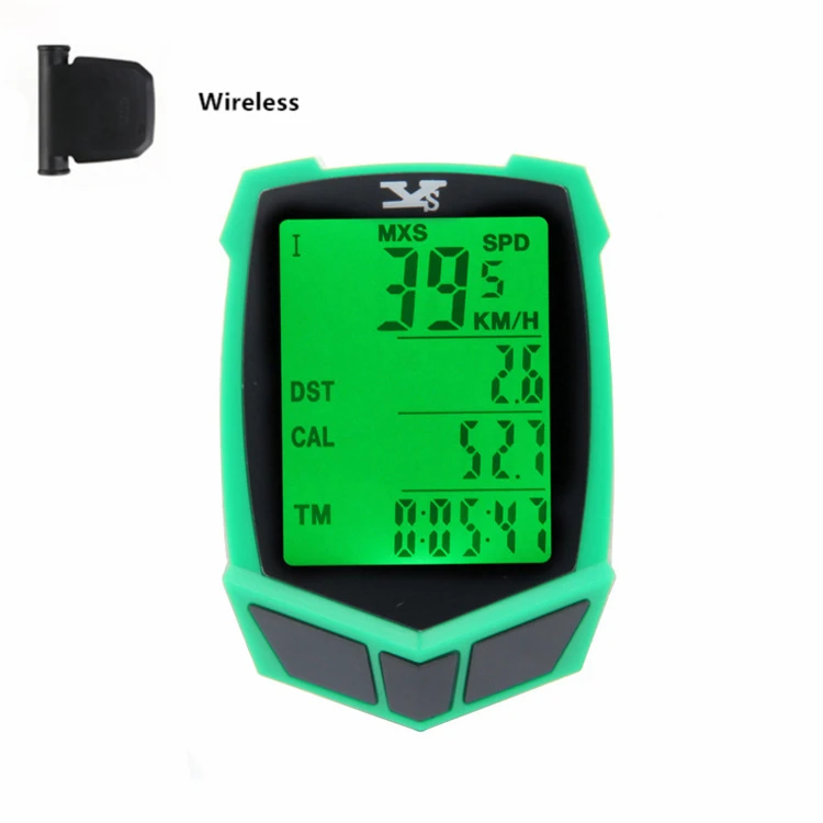 Green Wireless Велосипедный компьютер Спидометр gps велосипедный беспроводной измеритель мощности MTB YS велосипеды Cadence Senso спортивные цифровые велосипедные аксессуары - Цвет: Green Wireless