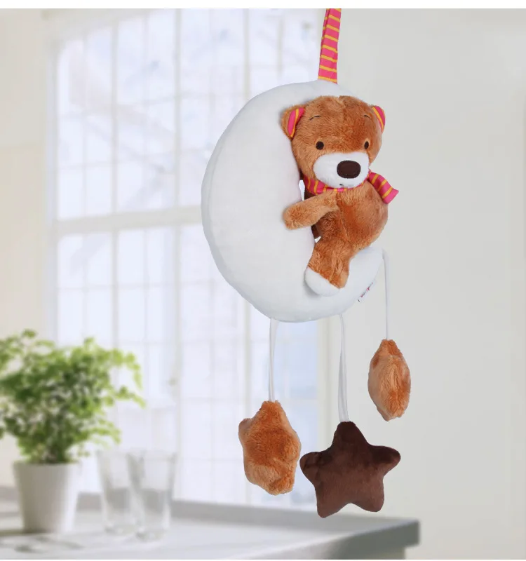 

The new super soft white moon bear plush toy pendant baby baby comfort doll car bed hanging