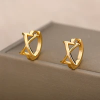 a z stainless steel letter initial earrings for women small cute alphabet name earrings piercing jewelry jewelry brincos