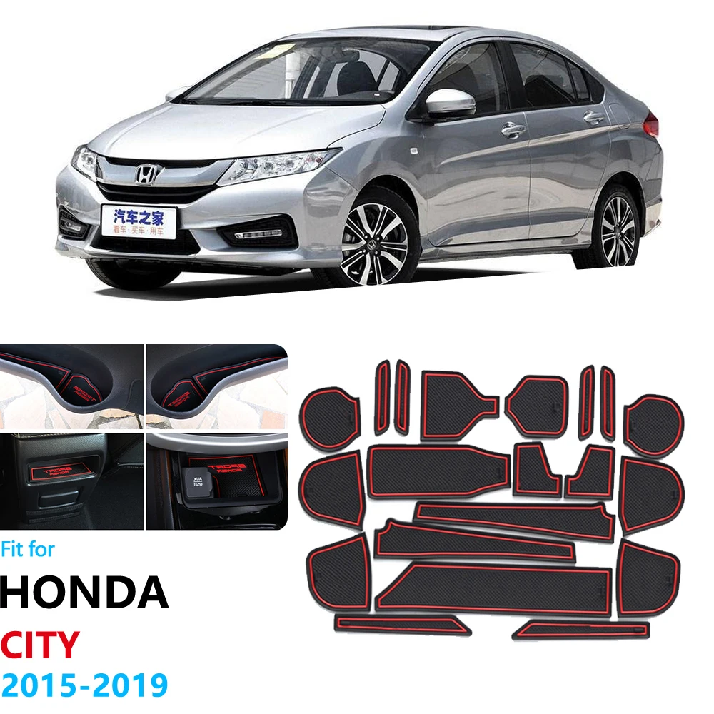 Нескользящий Резиновый коврик для ворот и чашек Honda City 2015 2016 2017 2018 2019 GM6 дверной с