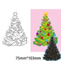 cutting dies christmas tree metal and stamps stencil for diy scrapbooking photo album embossing paper card 75103mm
