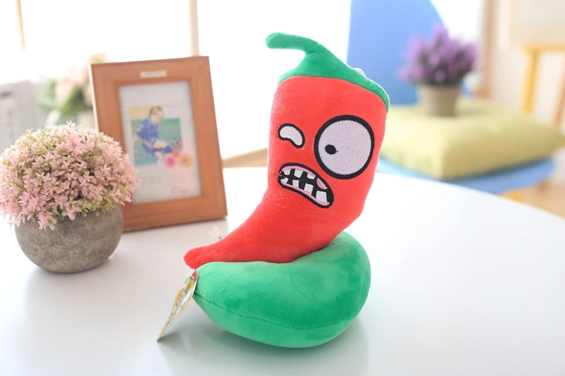 19 red long chili 1 шт. забавные Растения против Зомби Плюшевые игрушки 20 см-30 см грибные растения мягкие плюшевые игрушки кукла детская игрушка для ребенка подарок подушка в виде еды - Цвет: 19 red long chili