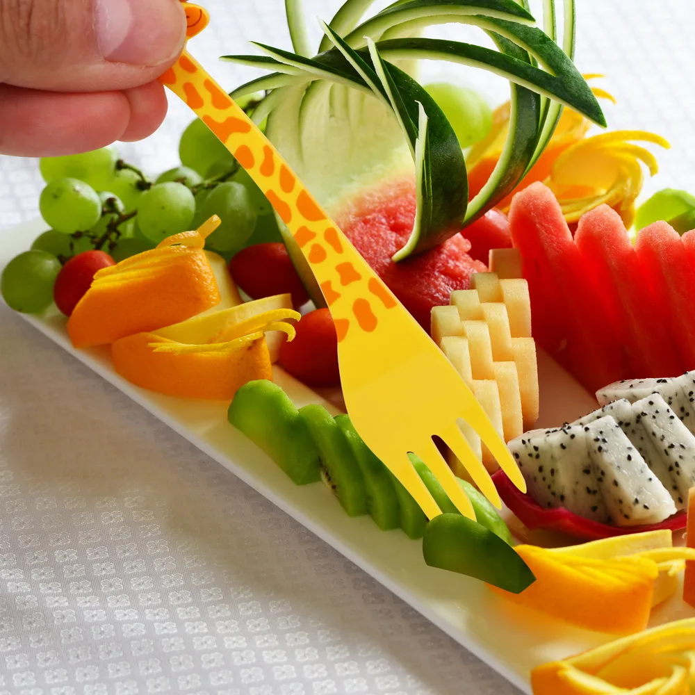 12 шт./компл. Мультяшные фрукты в форме жирафа закуска зубочистка пищевые