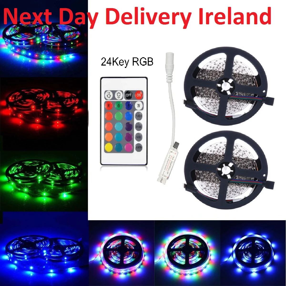 Barra de luz led5m, 10m, 15m, 3528rgb24, juego de llaves-0