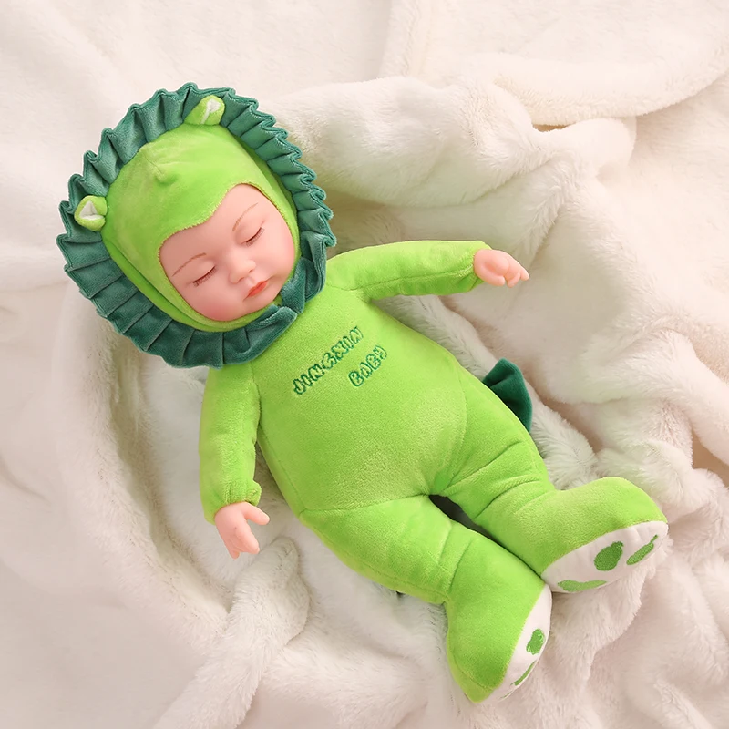 25CM dormir bébé en peluche poupée mignon Animal Lion jouets corps doux Silicone Reborn bébés enfants jouet pour | Игрушки и хобби