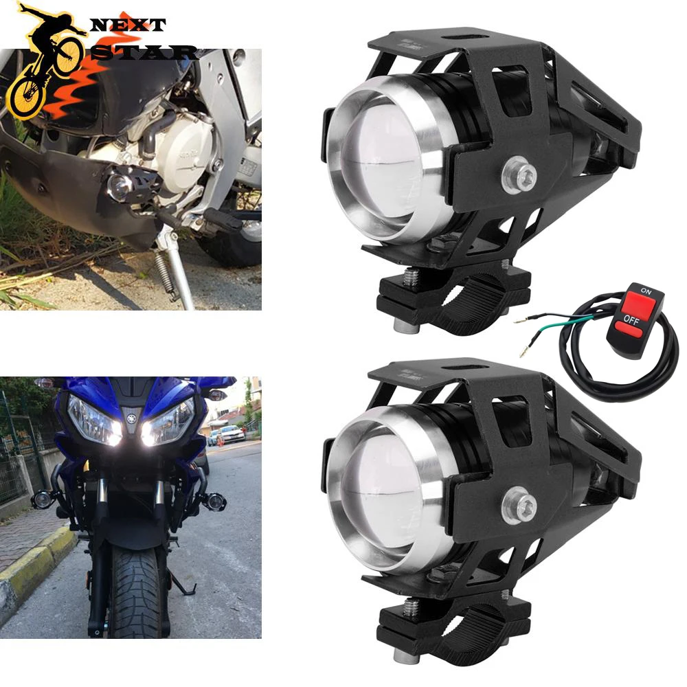 

12V Motorcycle Headlights Auxiliary Headlamp U5 LED Spotlight Accessories Moto Spot Head Lights Lamp Cannon Waterproof 125w