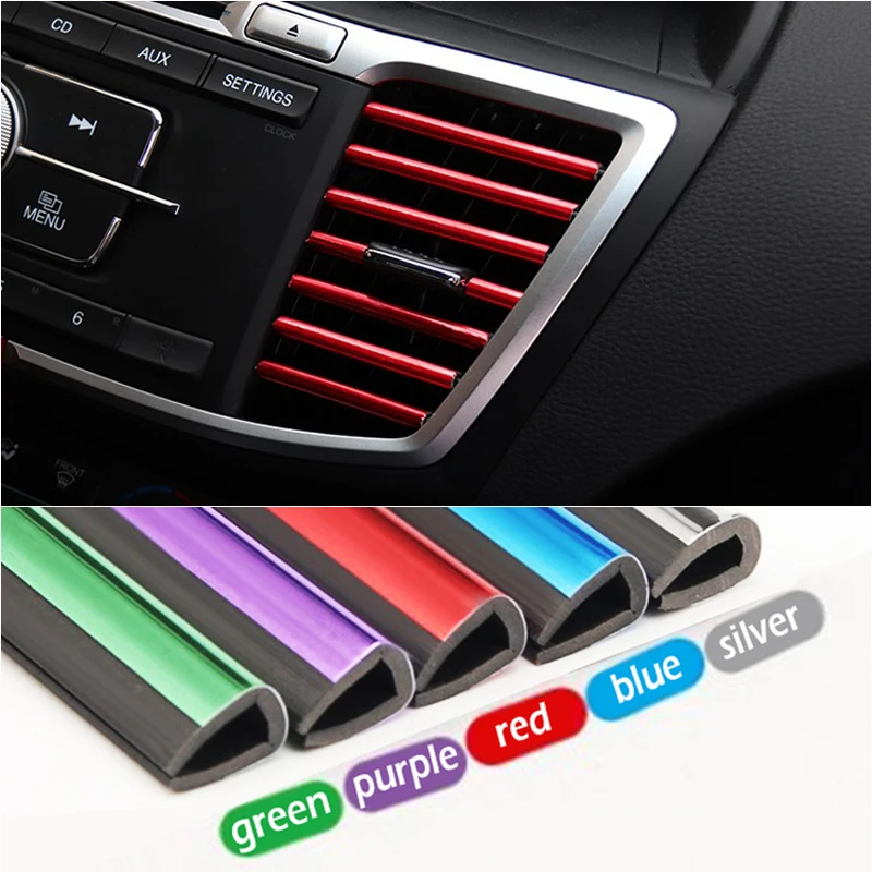 

Car Air Outlet Decoration Strip Car Accessories Stikers For Audi A3 8l 8v 8p A4 B5 B6 B7 B8 A5 A6 C5 C6 C7 A7 A8 D2 D3 Q5 Q7