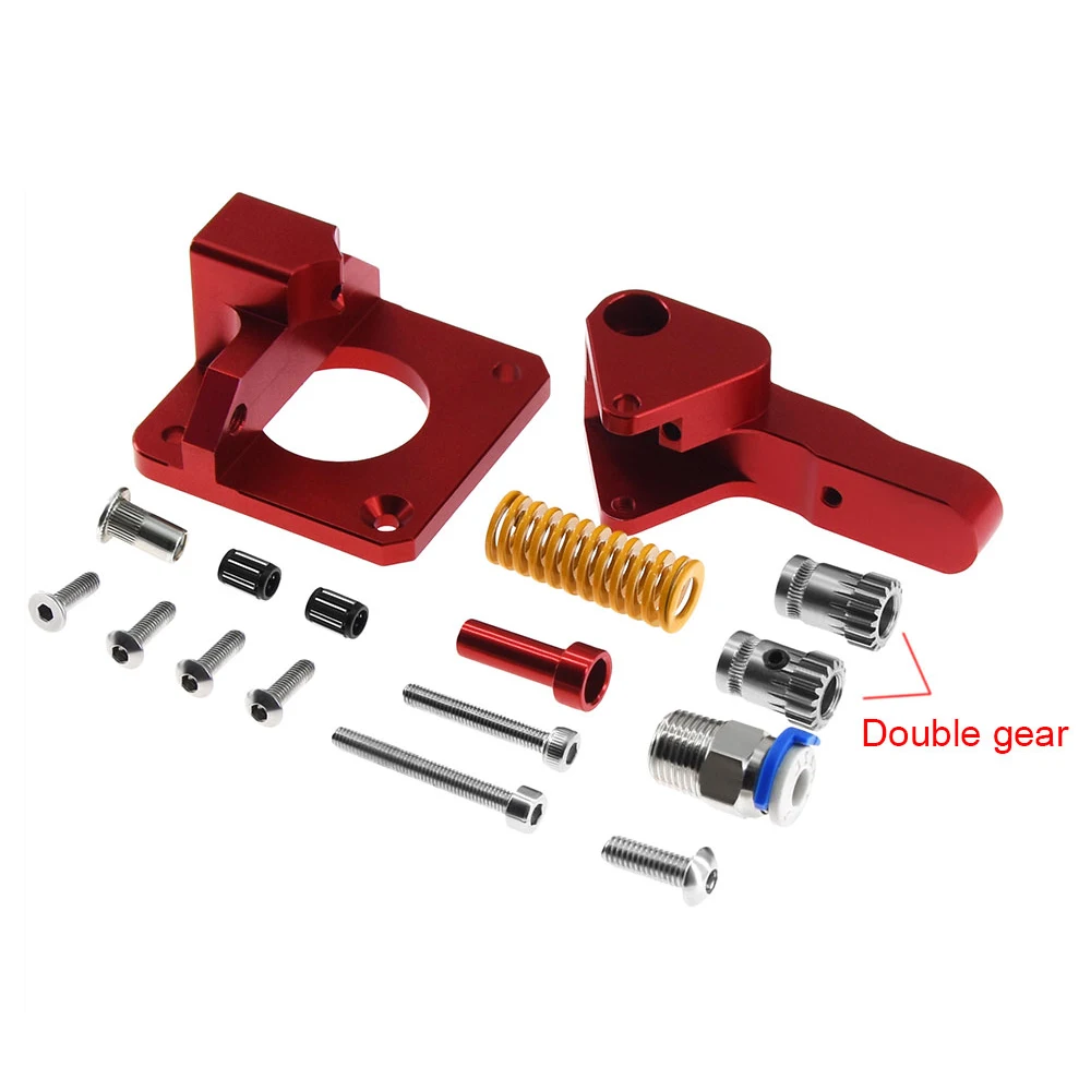 

Aluminum Upgrade Dual Gear Mk8 Extruder for Extruder Ender 3 CR10 CR-10S PRO RepRap 1.75mm 3D Parts Drive Feed Double Pulley