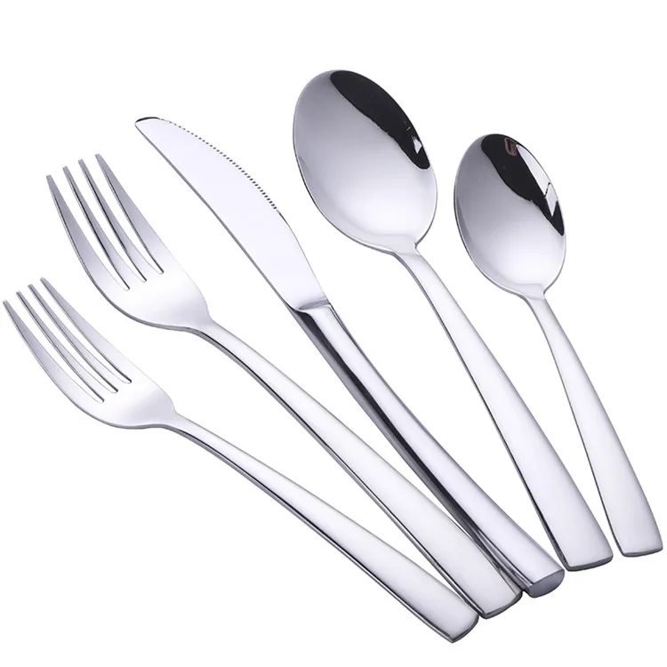 Silver 20pcs 20шт роскошный синий набор столовых приборов из нержавеющей стали набор посуды черные столовые приборы для ресторана нож, вилка, набор посуды в западном стиле - Цвет: Silver 20pcs