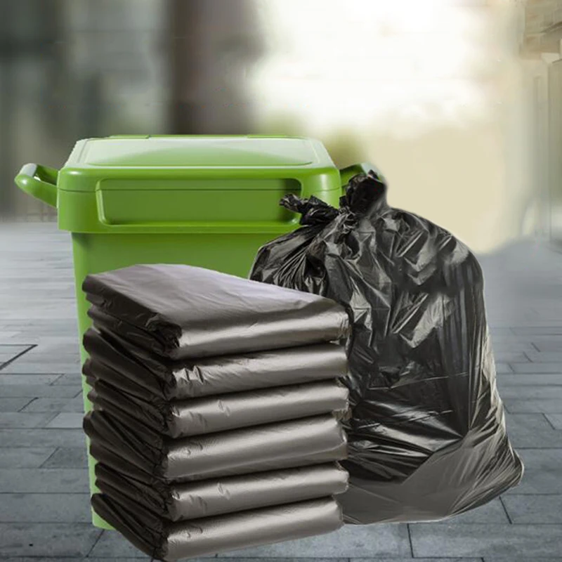 

50PCS Garbage Bags Heavy Duty Rubbish Bin Liners Large Plastic Bags Bulk Household Accessories