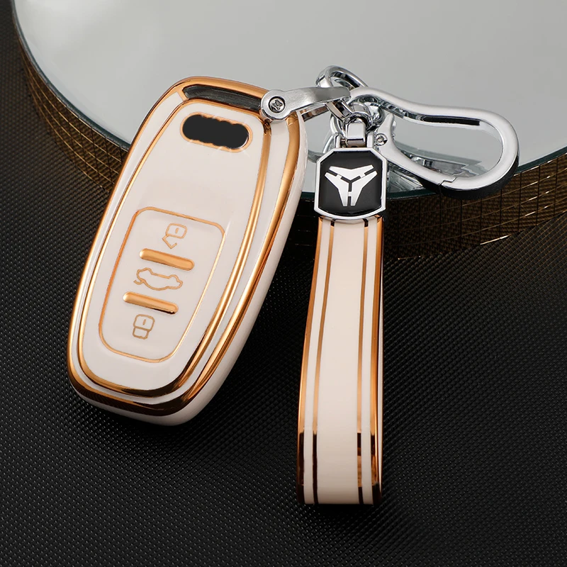 

TPU Car Smart Key Cover Case Bag Shell Holder Keychain for Audi A1 A3 A4 A5 A6 A7 A8 Quattro Q3 Q5 Q7 2009 - 2015 Protector