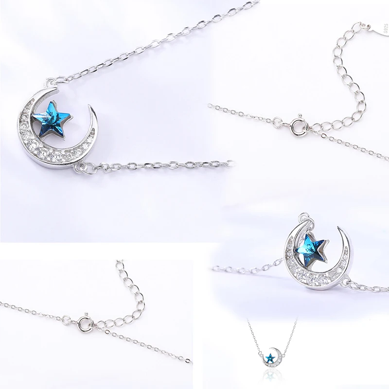 Женское ювелирное изделие Луна из серебра 925 пробы с искусственным