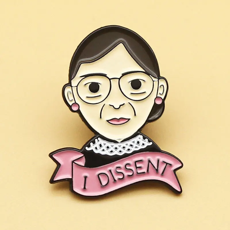 

Dear-you Female Justice Cartoon Brooch Ruth Bader Ginsbur Metal Badge Schoolbag Pin Accessories